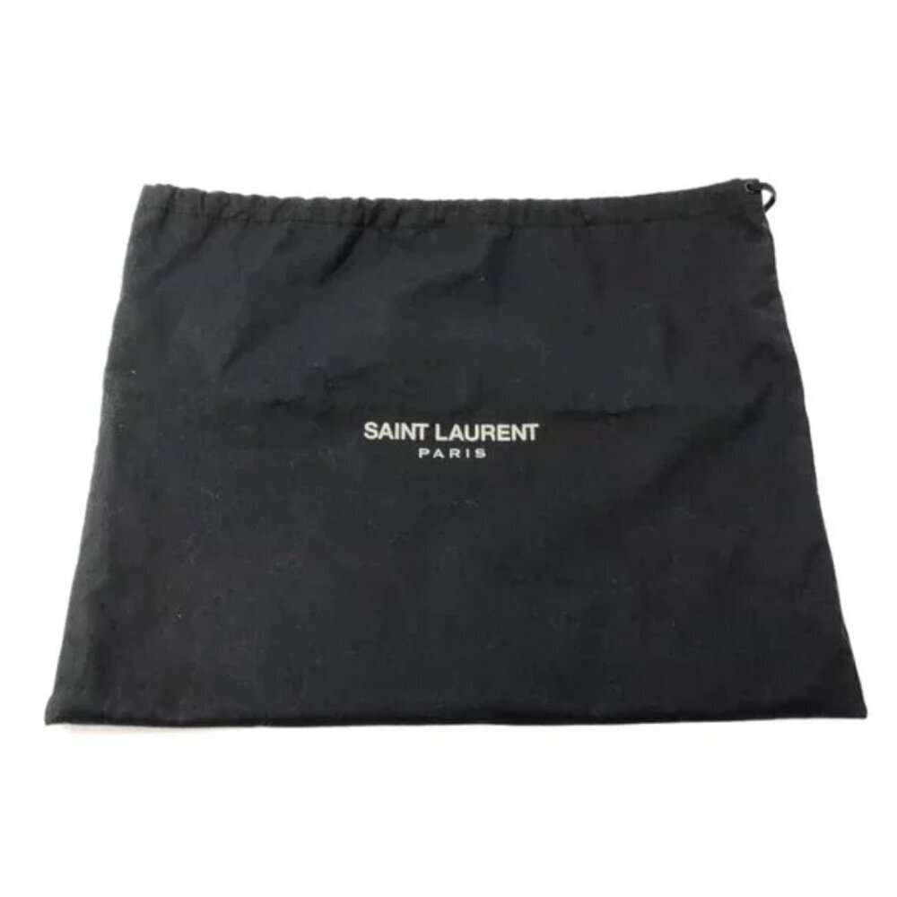 100% Authentic SAINT LAURENT PARIS Yellow Gold Leather Clutch Bag 500-11524 - Picture 12 of 12